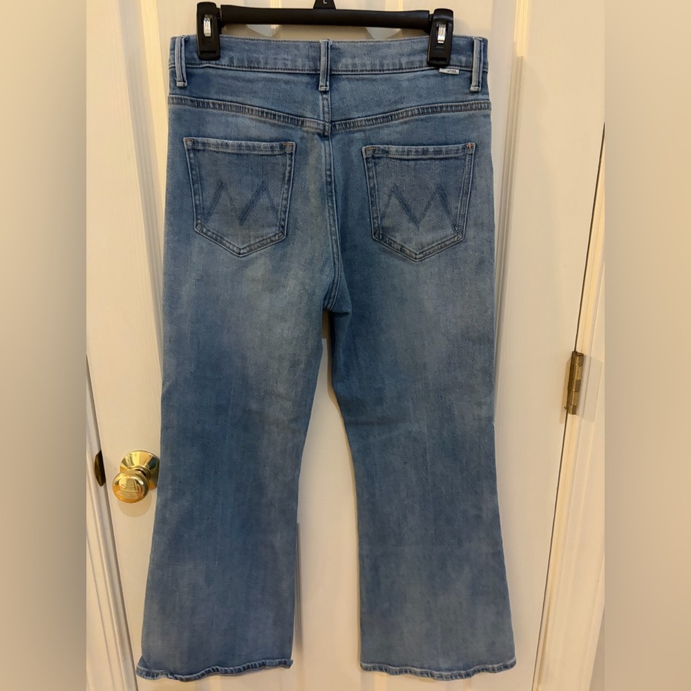MOTHER Light Wash Ankle Fray Hem Jeans | High Rise Raw Hem Denim | Size 30 - Picture 7 of 13